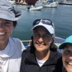 Surprise!
Dr Aenor and her sister Gigi commandeered a sea cucumber fisherman and his boat and motored out to see me arrive at the end of my SF > Santa Barbara voyage.